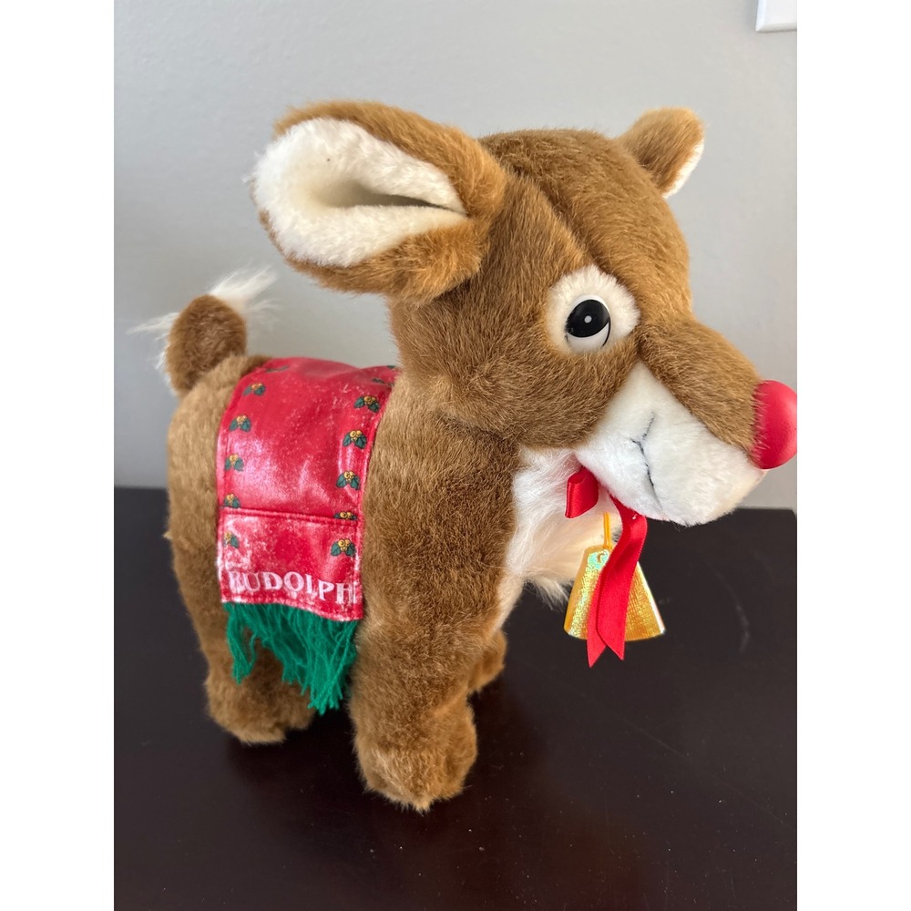 Vintage y2k Toy Connection Rudolph the Red-Nosed Reindeer Plush Christmas Bell